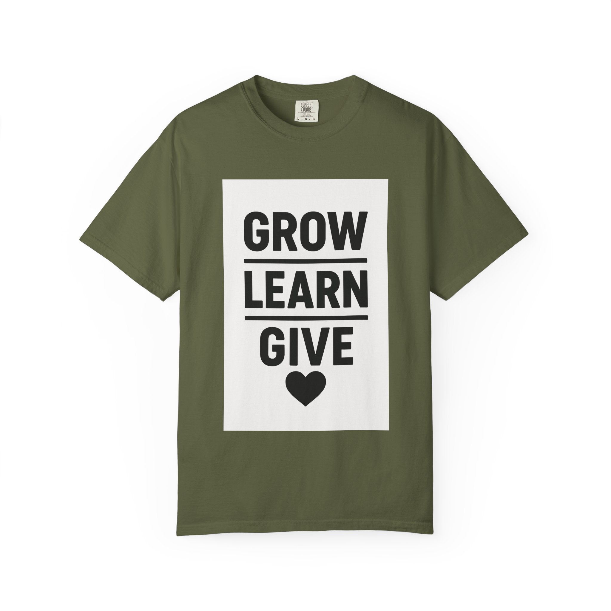 Inspirational Unisex T-Shirt, Motivational Tee, Grow Learn Give Shirt, Casual Wear, Gift for Teachers, Positive Vibes Apparel