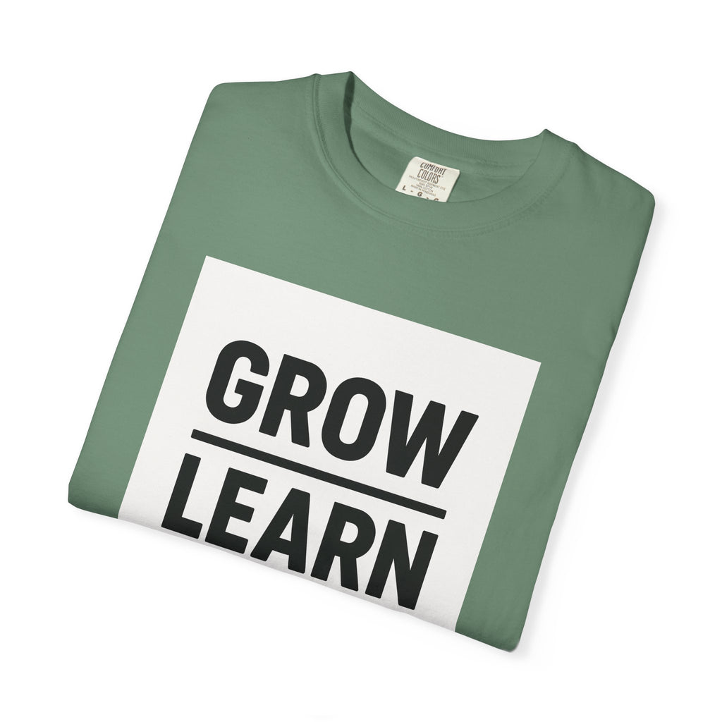 Inspirational Unisex T-Shirt, Motivational Tee, Grow Learn Give Shirt, Casual Wear, Gift for Teachers, Positive Vibes Apparel